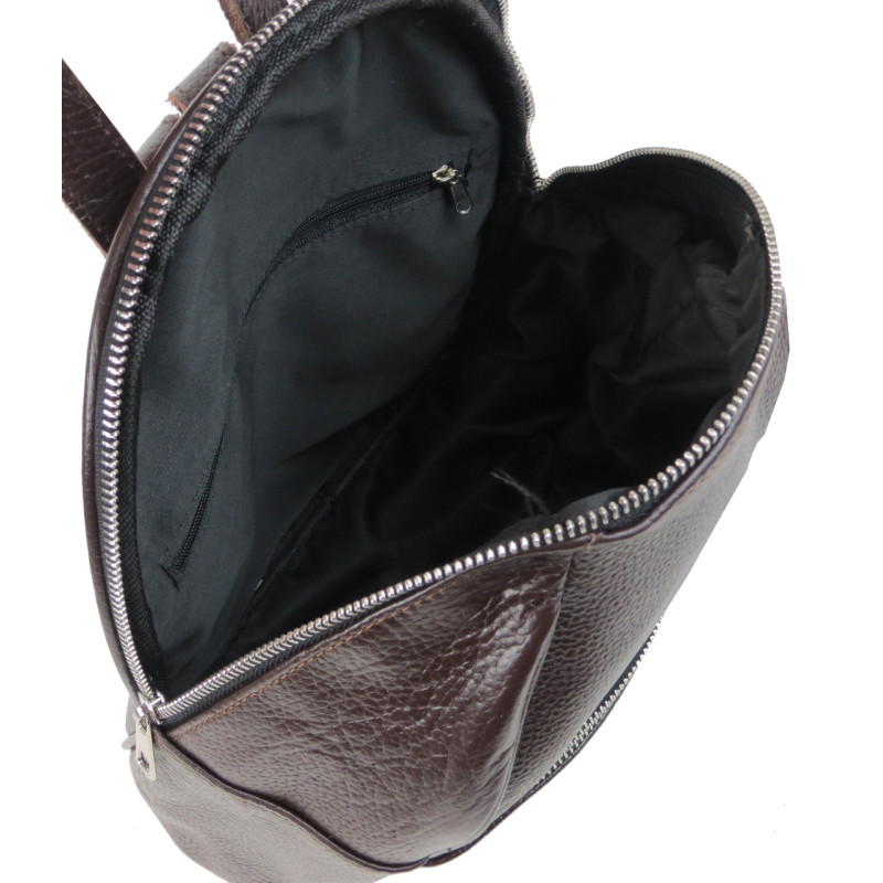 Кожаный женский рюкзак 9L Borsacomoda коричневый
