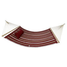 Гамак із планкою Siesta Red XXL 200х150 WCG Стьобана тканина + подушка