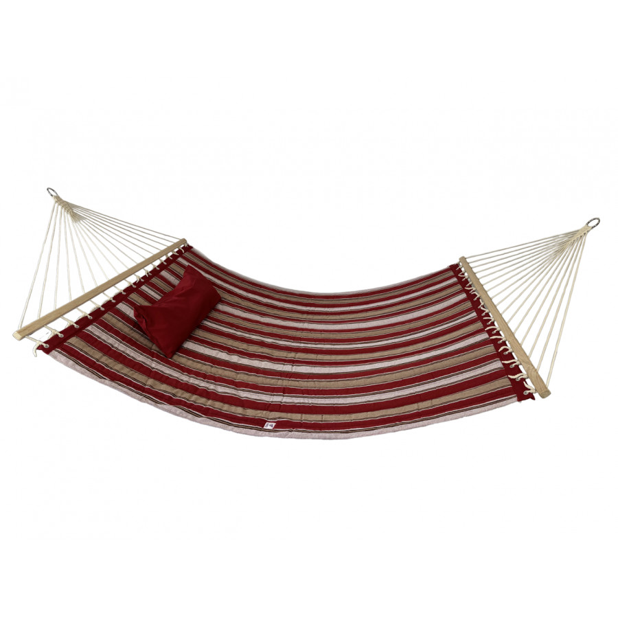 Гамак с планкой Siesta Red XXL 200х150 WCG Стеганая ткань + подушка