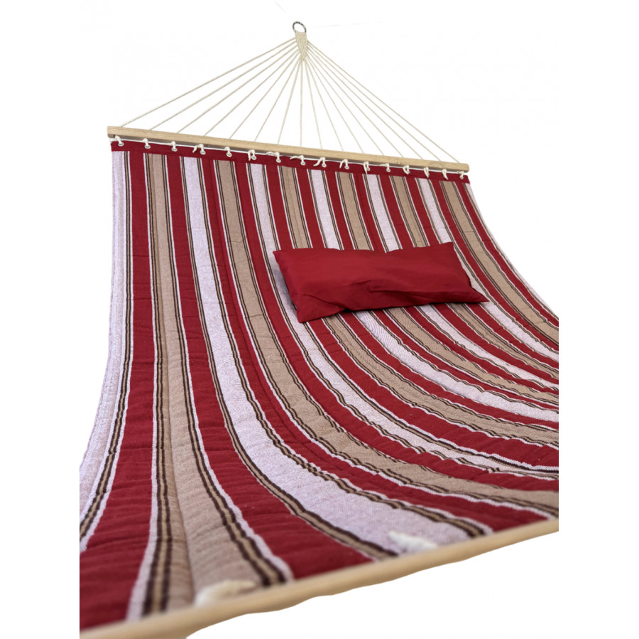 Гамак с планкой Siesta Red XXL 200х150 WCG Стеганая ткань + подушка