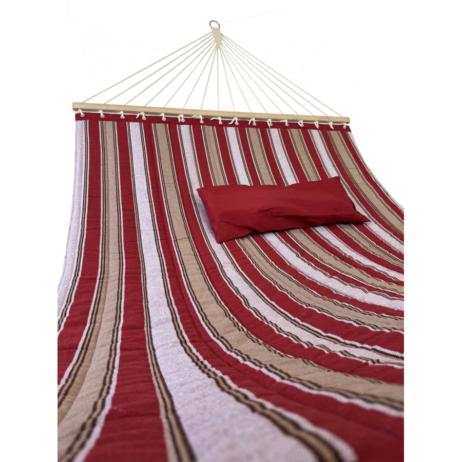 Гамак с планкой Siesta Red XXL 200х150 WCG Стеганая ткань + подушка
