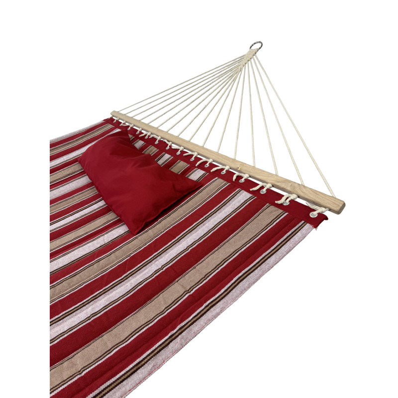 Гамак із планкою Siesta Red XXL 200х150 WCG Стьобана тканина + подушка