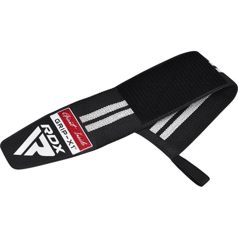 Бинты для запястья (кистевые бинты) RDX GYM WRIST WRAP R11 BLACK/WHITE, Комплектация: пара (2 бинта), Хлопок, Чёрно-белый