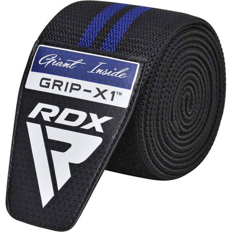 Бинты на колени RDX GYM KNEE WRAP R11 BLACK/BLUE, Длина 2 м, Хлопок, Полиэстер, Черно-синий
