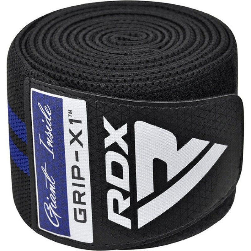 Бинты на колени RDX GYM KNEE WRAP R11 BLACK/BLUE, Длина 2 м, Хлопок, Полиэстер, Черно-синий