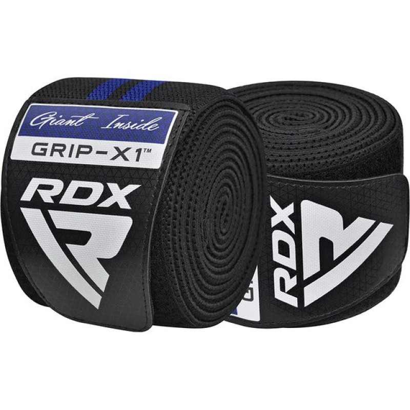 Бинты на колени RDX GYM KNEE WRAP R11 BLACK/BLUE, Длина 2 м, Хлопок, Полиэстер, Черно-синий