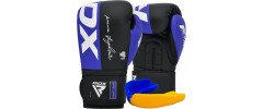 Боксерські рукавиці RDX F4 Boxing Sparring Gloves Hook&Loop BLUE/BLACK 14 унцій (капа у комплекті)