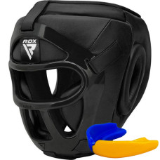Боксерский шлем RDX T1 Grill Full Black S (капа в комплекте)