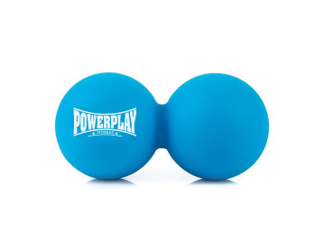 Масажний силіконовий подвійний м'яч PowerPlay PP-4355 Silicone Lacrosse Peanut Ball (6.3*12.6см.) Синій