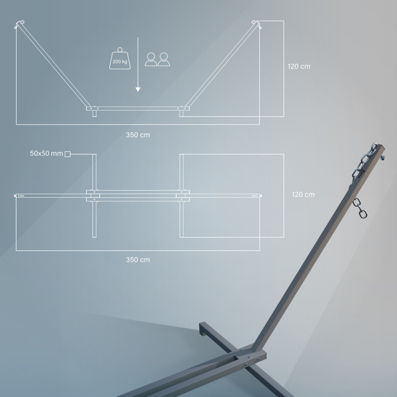 Стойка для гамака WCG Каркас для Гамака метал 50х50 тауп