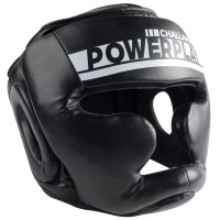 Боксерский шлем тренировочный PowerPlay 3048, Размер XL, Тип: закрытий, PU-кожа, Пенный напоминатель, Черно-белый