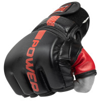 Рукавиці для MMA PowerPlay 3093, Розмір М, Штучна шкіра (PU), Чорний