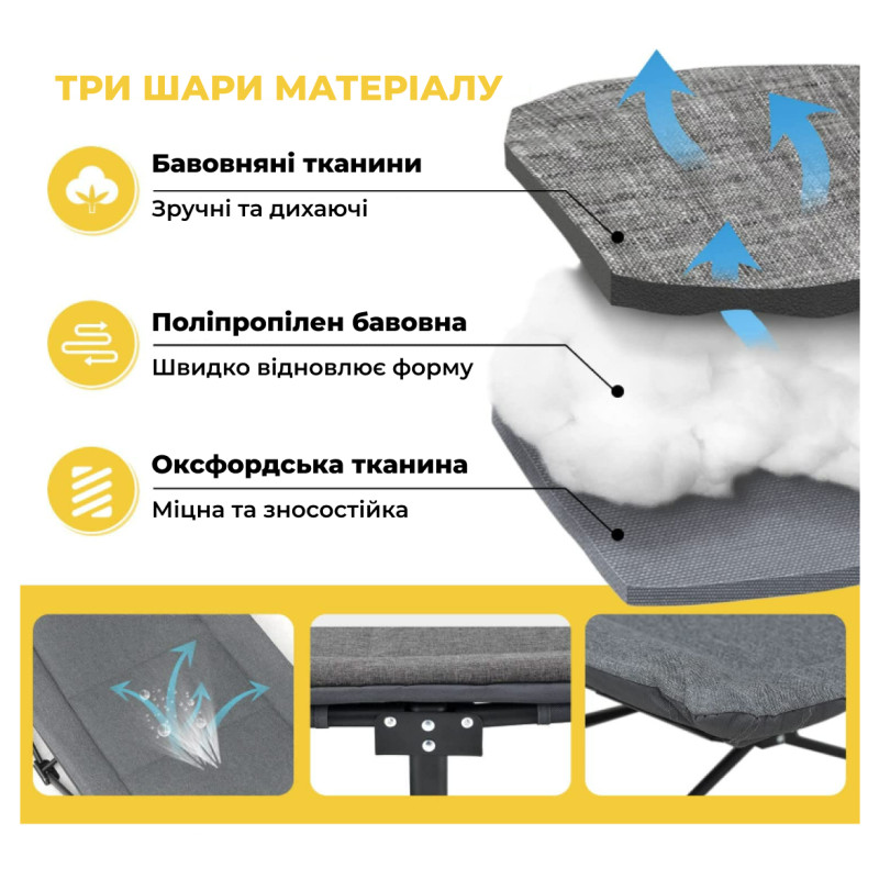 Розкладне ліжко шезлонг WCG CC-S08 + матрац і подушка
