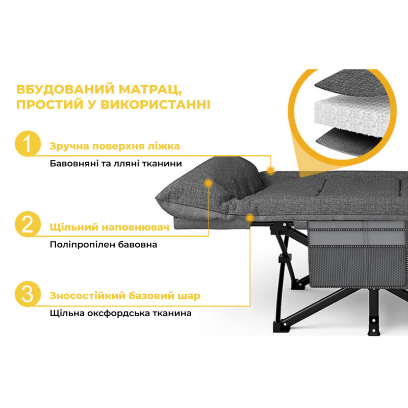 Розкладне ліжко шезлонг WCG CC-S08 + матрац і подушка