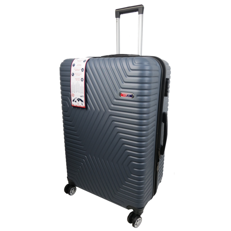 Большой пластиковый чемодан на колесах 115L GD Polo графитовый