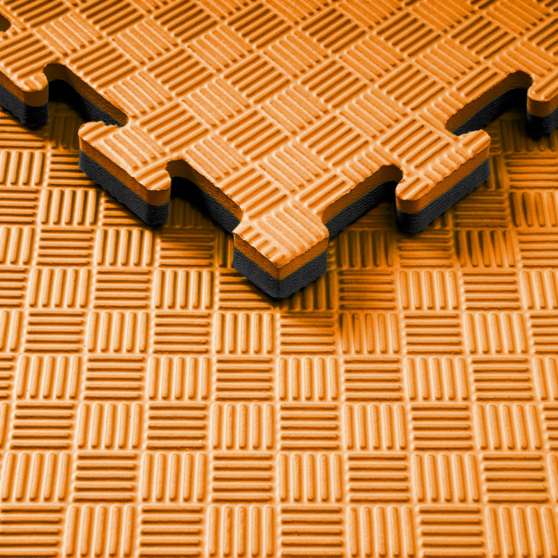 Мат-татами (Мат-пазл ласточкин хвост) WCG EVA 100х100х2 cm оранжево черный