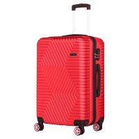 Большой пластиковый чемодан на колесах 115L GD Polo красный