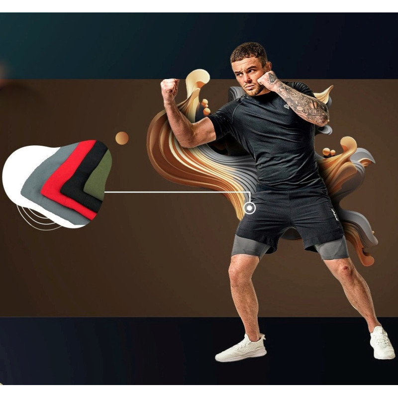 Компресійні шорти для RDX MMA T16 2-в-1 BLACK/GREY-L