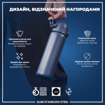 Пляшка для води металева ION8 600 мл. Stainless Steel , Ash Navy Пляшка для води металева ION8 600 мл. Stainless Steel , Ash Navy