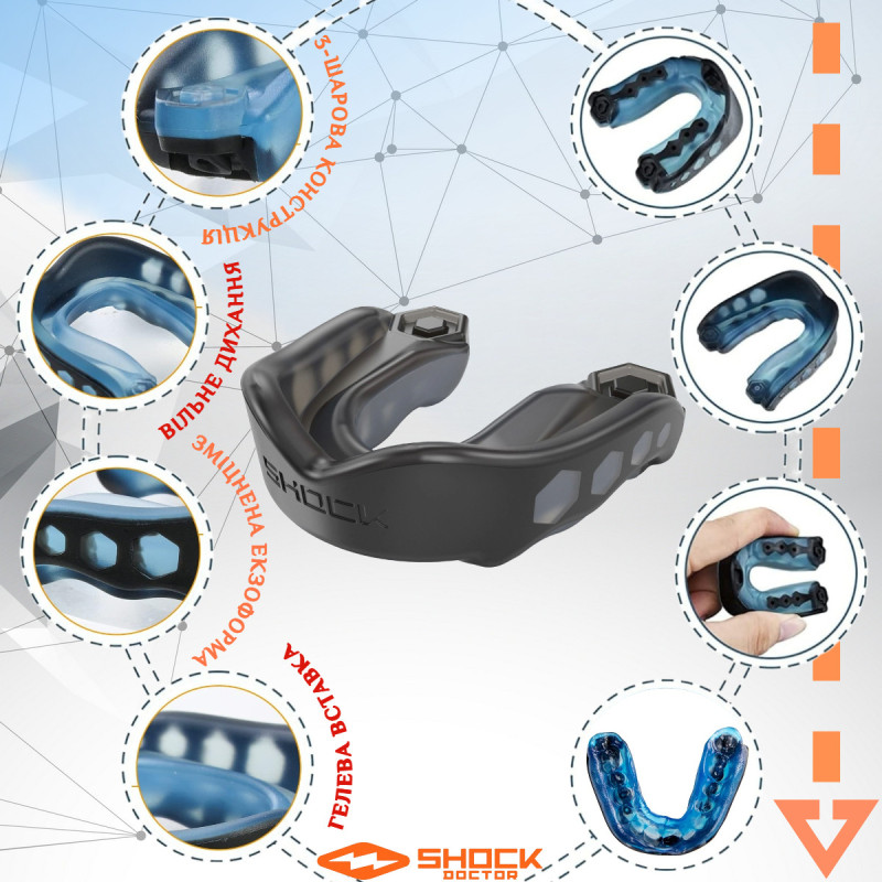 Капа Shock Doctor Gel Max доросла (вік 11+) Black (art. 6210-BK-AD)