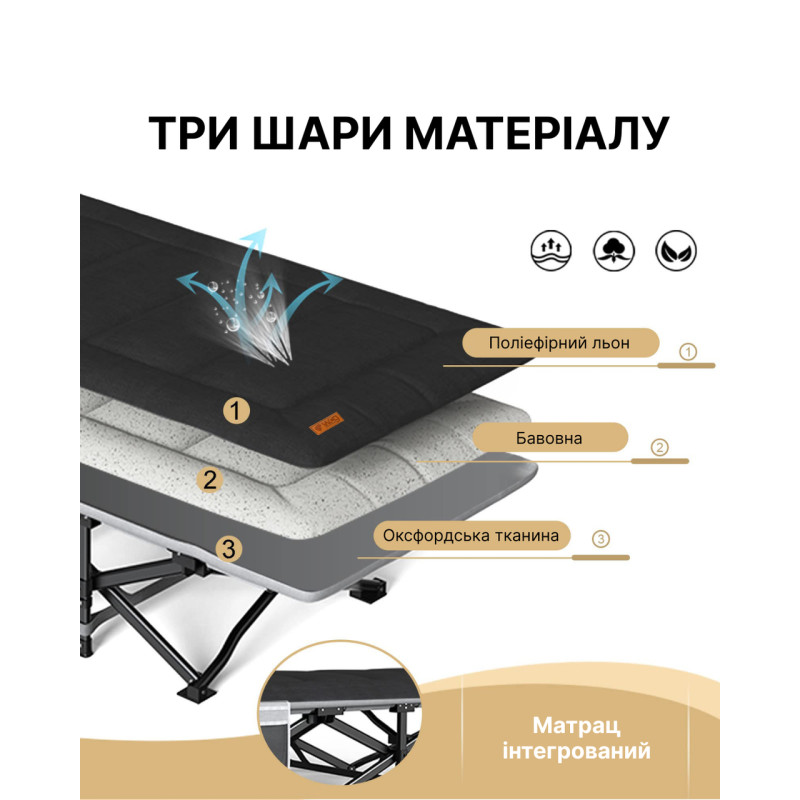 Розкладне ліжко шезлонг WCG CC-S10 + матрац і подушка