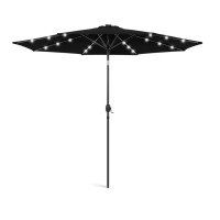 Зонт садовый 3 м с LED-подсветкой и солнечной панелью (черный)