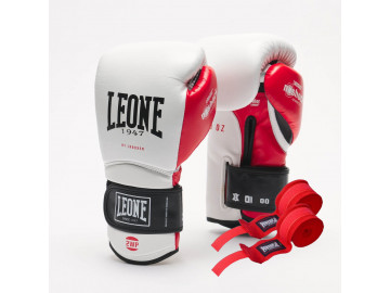 Боксерські рукавиці Leone GN113 IL TECNICO N3 White 10 унцій (бинти 4 м. в комплекті)