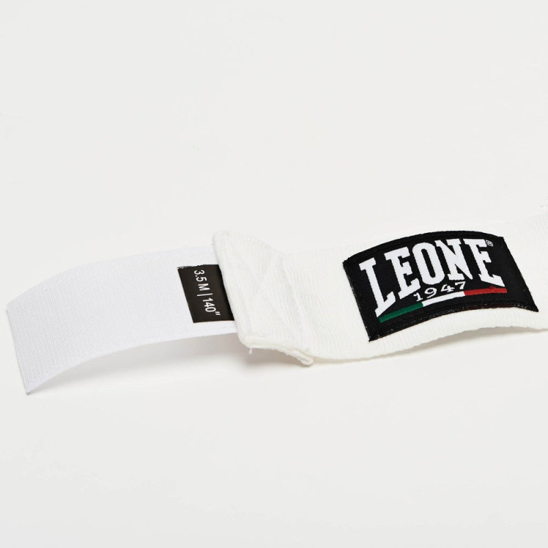Бинти для боксу Leone AB705 White, Комплект: 2 шт. з футляром, Довжина 3.5 м, Бавовна, Нейлон, Еластан, Білий