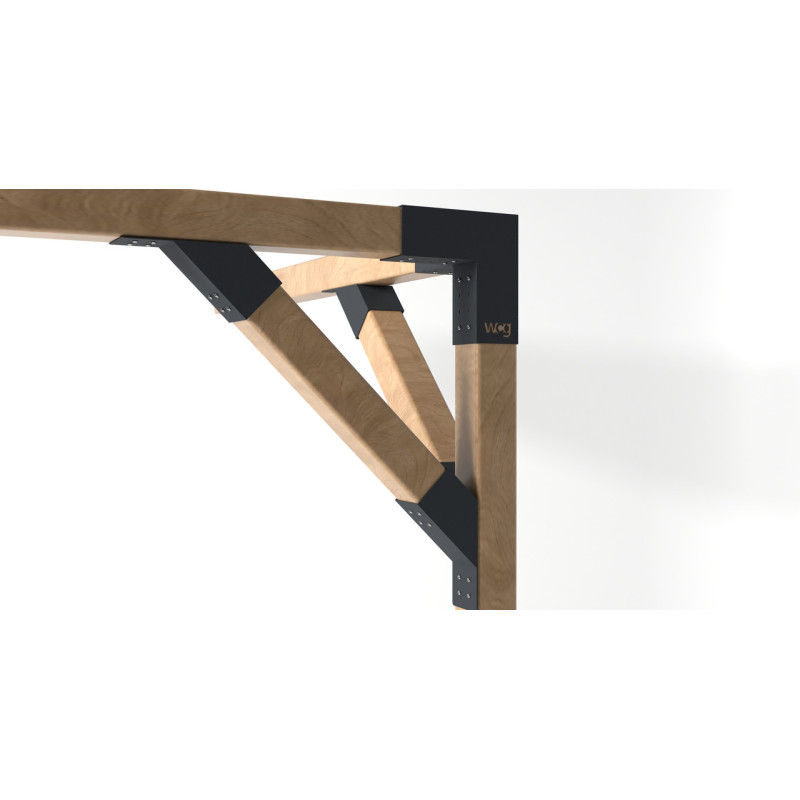 Кронштейн для бруса 100×100 мм | Соединение 45°