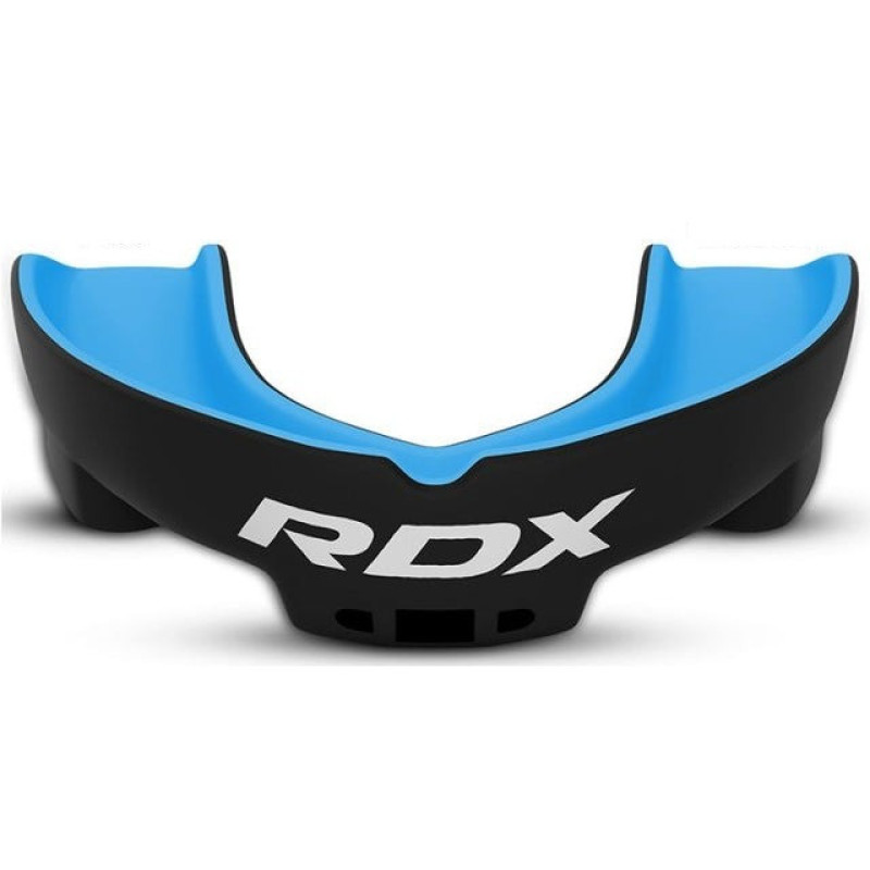 Капа RDX 3w, Взрослая (возраст 12+) Black/Blue, Посадка: Boil & Bite (кипячение + прикус), Двухслойный полимер, Черно-синий