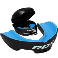 Капа RDX 3w, Взрослая (возраст 12+) Black/Blue, Посадка: Boil & Bite (кипячение + прикус), Двухслойный полимер, Черно-синий