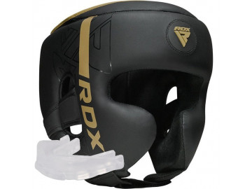 Боксерський шолом RDX F6 KARA Matte Golden S (капа в комплекті)