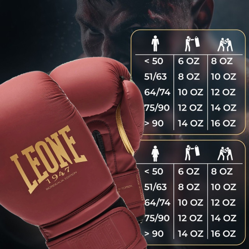 Боксерські рукавиці Leone GN059X BORDEAUX ED 14 унцій 