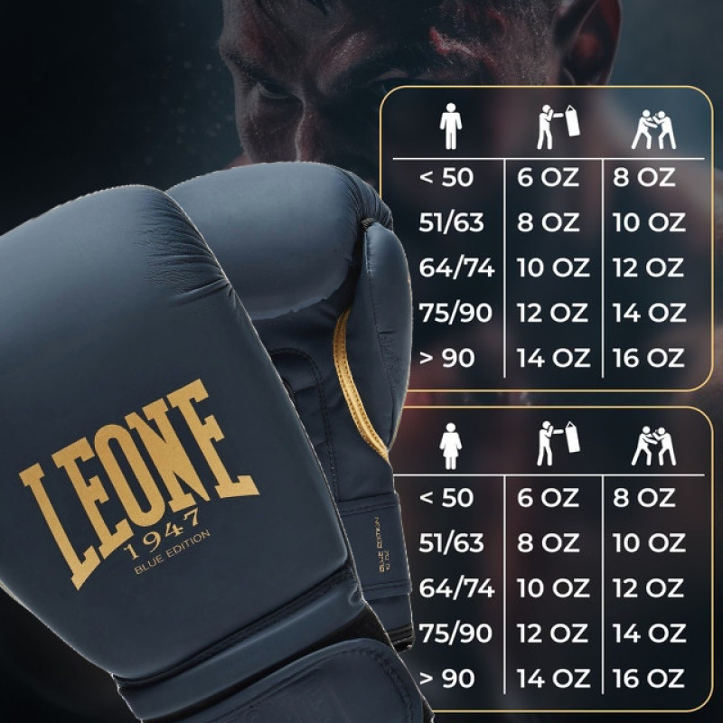 Боксерські рукавиці Leone GN059B Blue Edition 10 унцій 