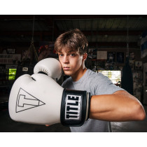 Боксерські рукавиці TITLE Boxing Vegan Gloves White/Black 14 oz