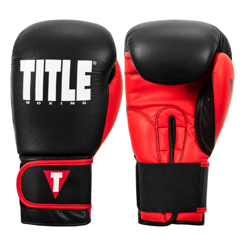 Боксерські рукавиці TITLE Boxing Dynamic Strike Black/Red 16 oz (бинти 4м. в комплекті)