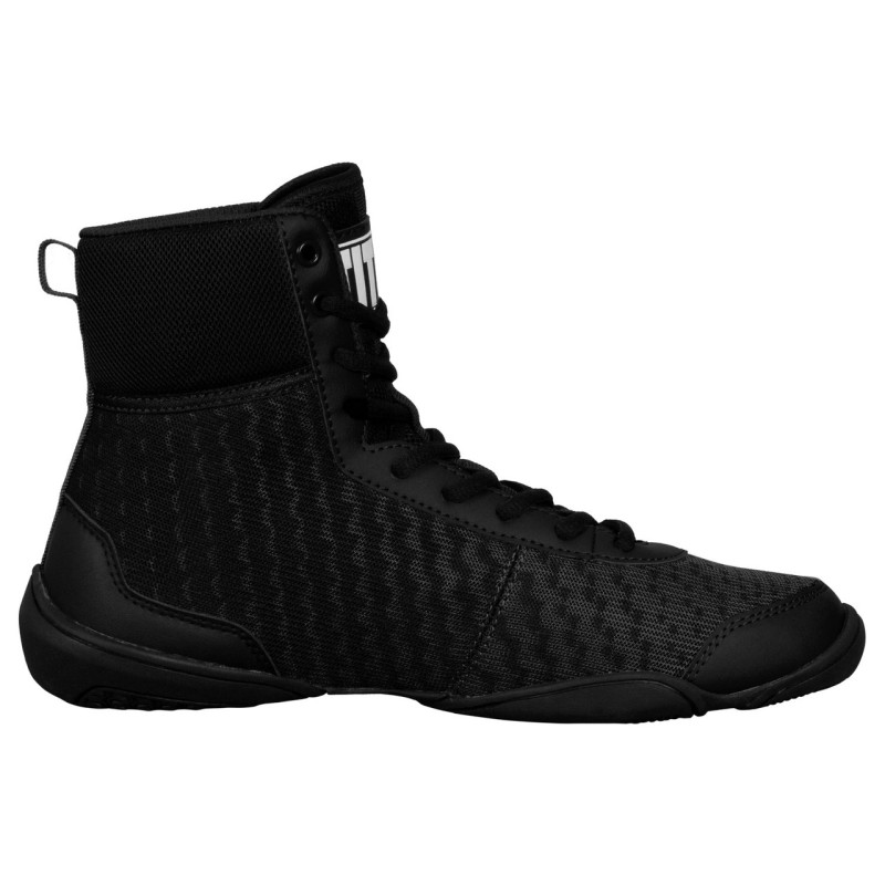 Боксерки (боксерская обувь) TITLE Boxing Predator II Shoes 2.0 Black/Grey, Размер 41, Микрофибра, Воздухопроницаемая сетка, Чёрный