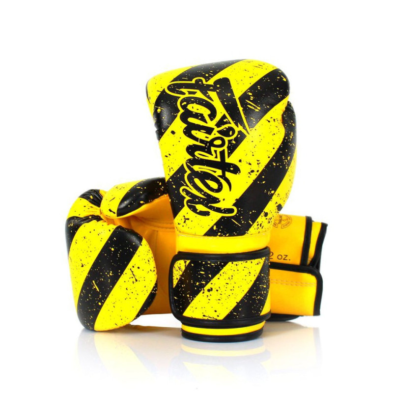 Боксерські рукавиці Fairtex BGV14Y Yellow/Black 10 унцій (бинти в комплекті)