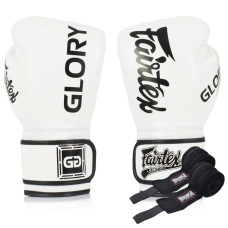 Боксерські рукавиці Fairtex BGVG1 White 14 унцій (бинти в комплекті)
