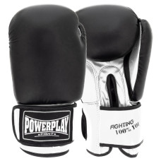 Боксерські рукавиці PowerPlay 3004 Classic Чорно-Білі 12 унцій
