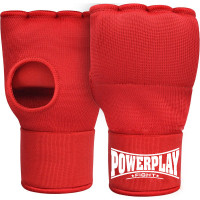 Бинты-перчатки PowerPlay 3096 с гелевыми подушечками, Размер М, Хлопок, Спандекс, Гелевая набивка, Красный