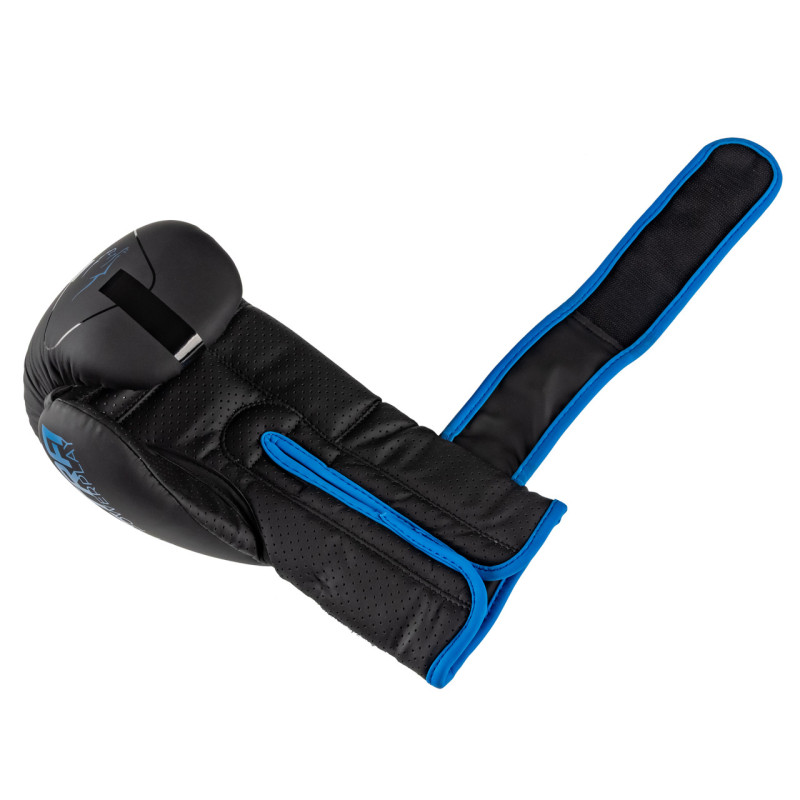 Боксерські рукавиці PowerPlay 3024 Ultra Mat, 16 унцій, Штучна шкіра (PU), Чорно-синій