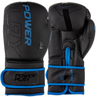 Боксерські рукавиці PowerPlay 3024 Ultra Mat, 10 унцій, Штучна шкіра (PU), Чорно-синій
