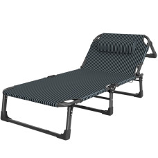 Раскладная кровать шезлонг WCG FB-S02 с полосатым полотном