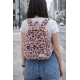Пушистый рюкзак My Fluffy Backpack персиковый леопард