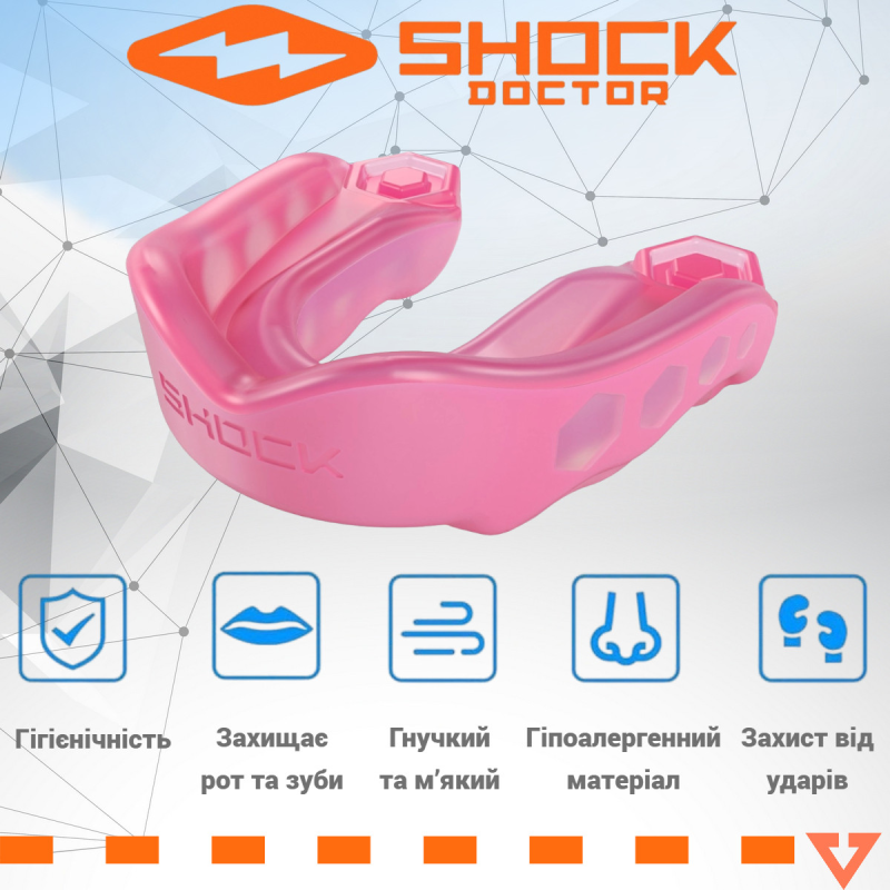 Капа Shock Doctor Gel Max дитяча (вік до 10) Hot Pink (art. 6200-PK-YTR)
