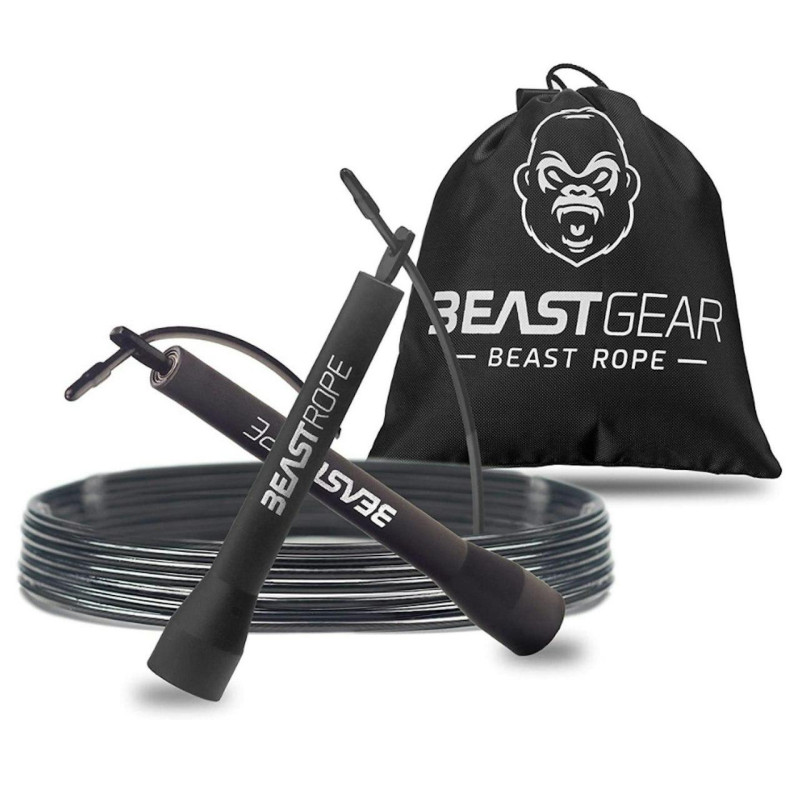 Скакалка скоростная Beast Gear Beast Rope регулируемая со стальным тросом для фитнеса, бокса и кроссфита