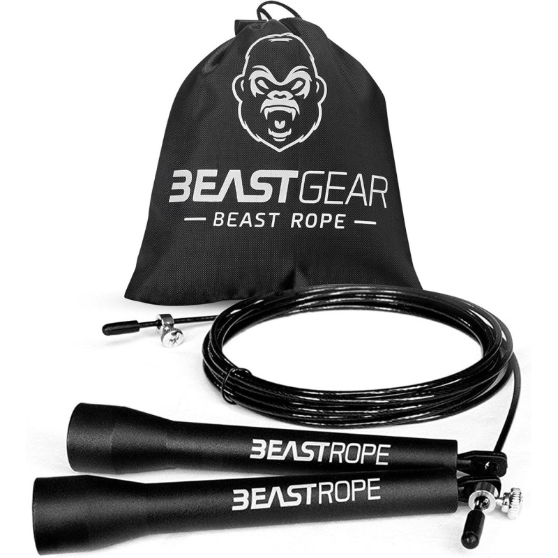 Скакалка скоростная Beast Gear Beast Rope регулируемая со стальным тросом для фитнеса, бокса и кроссфита