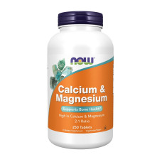 Магний, Calcium & Magnesium, NOW, 250 таблеток
