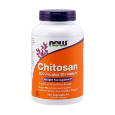 Жиросжигатель, Chitosan 500 mg plus Chromium, NOW, 240 капсул